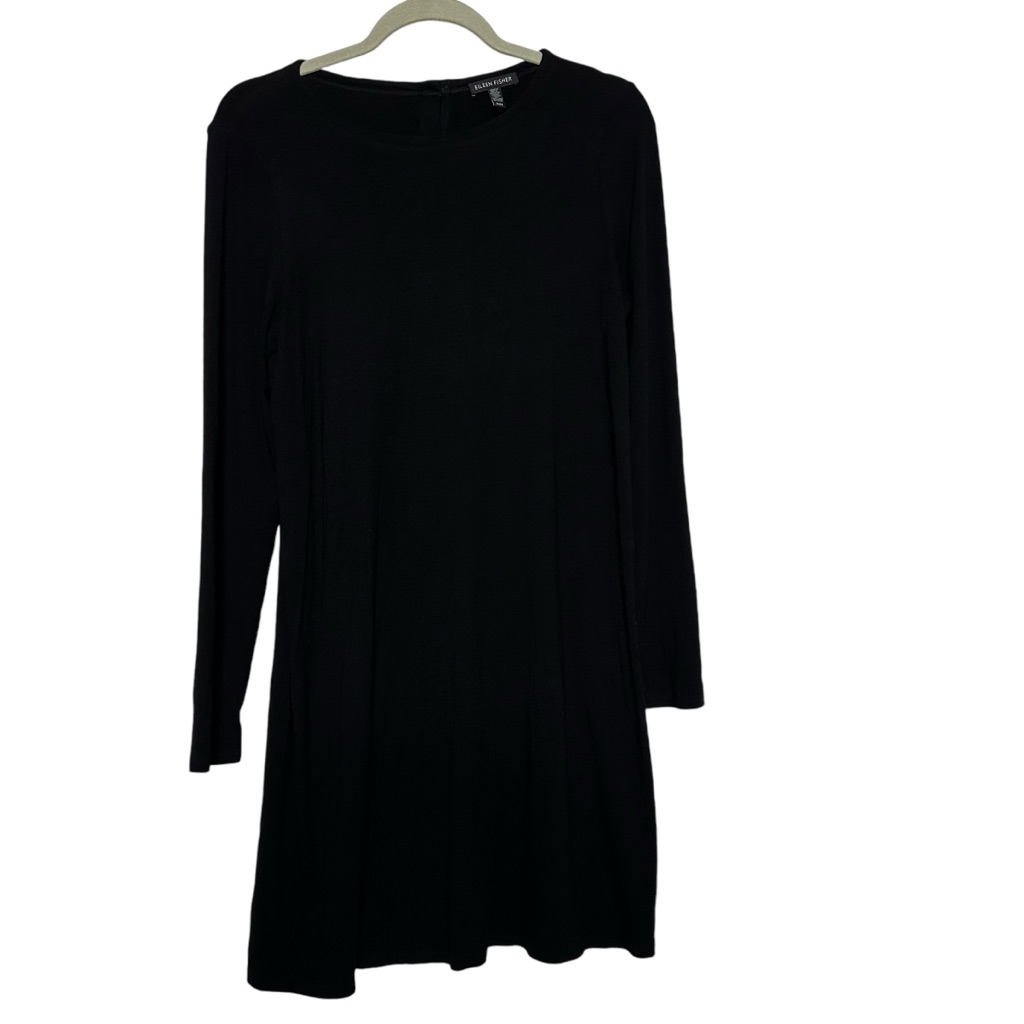 Eileen Fisher Black Viscose Stretch Dress Size Medium